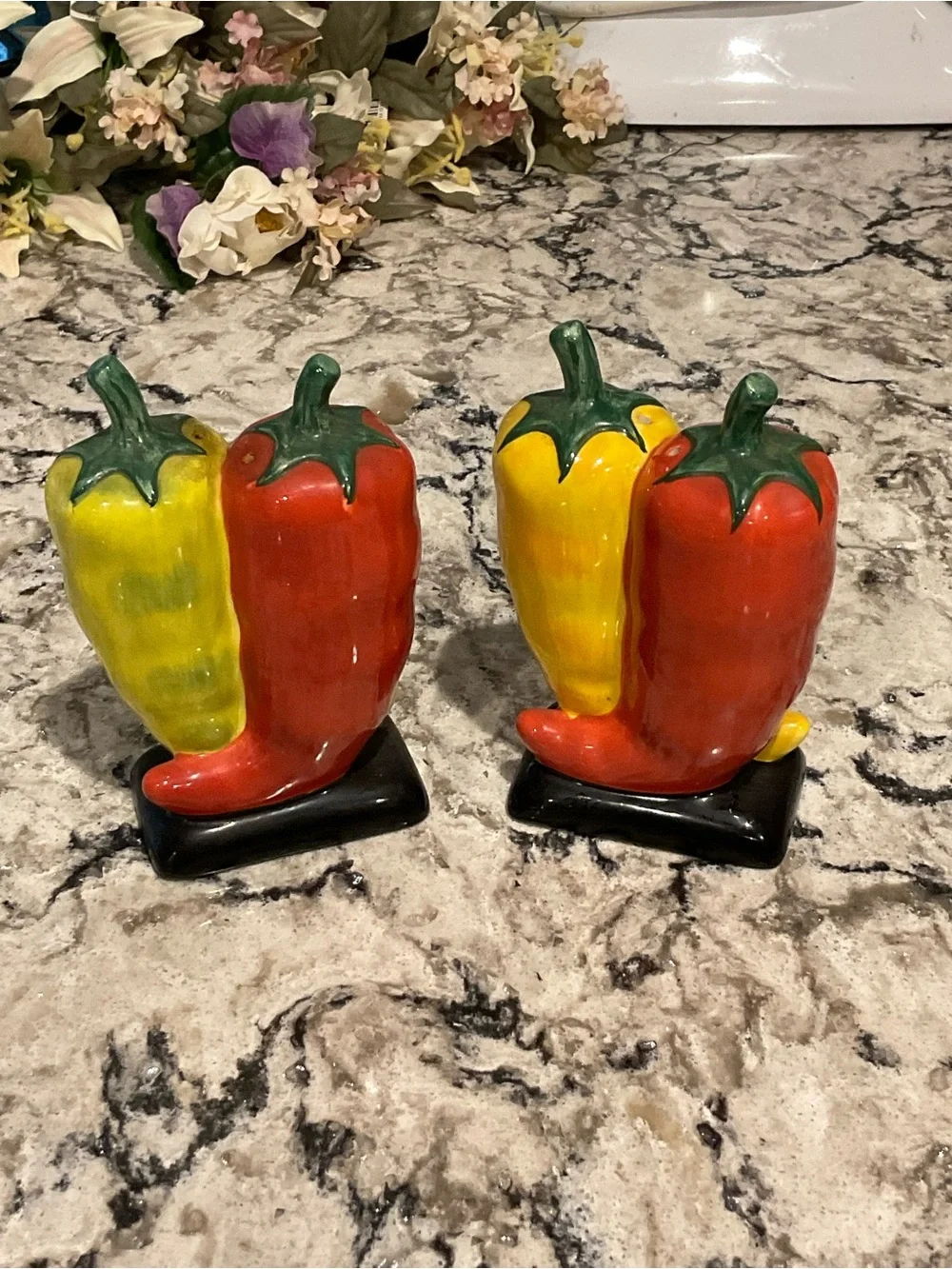 BP-CLAY-ART JALAPEÑO CHILI PEPPERS SALT AND PEPPER SHAKERS